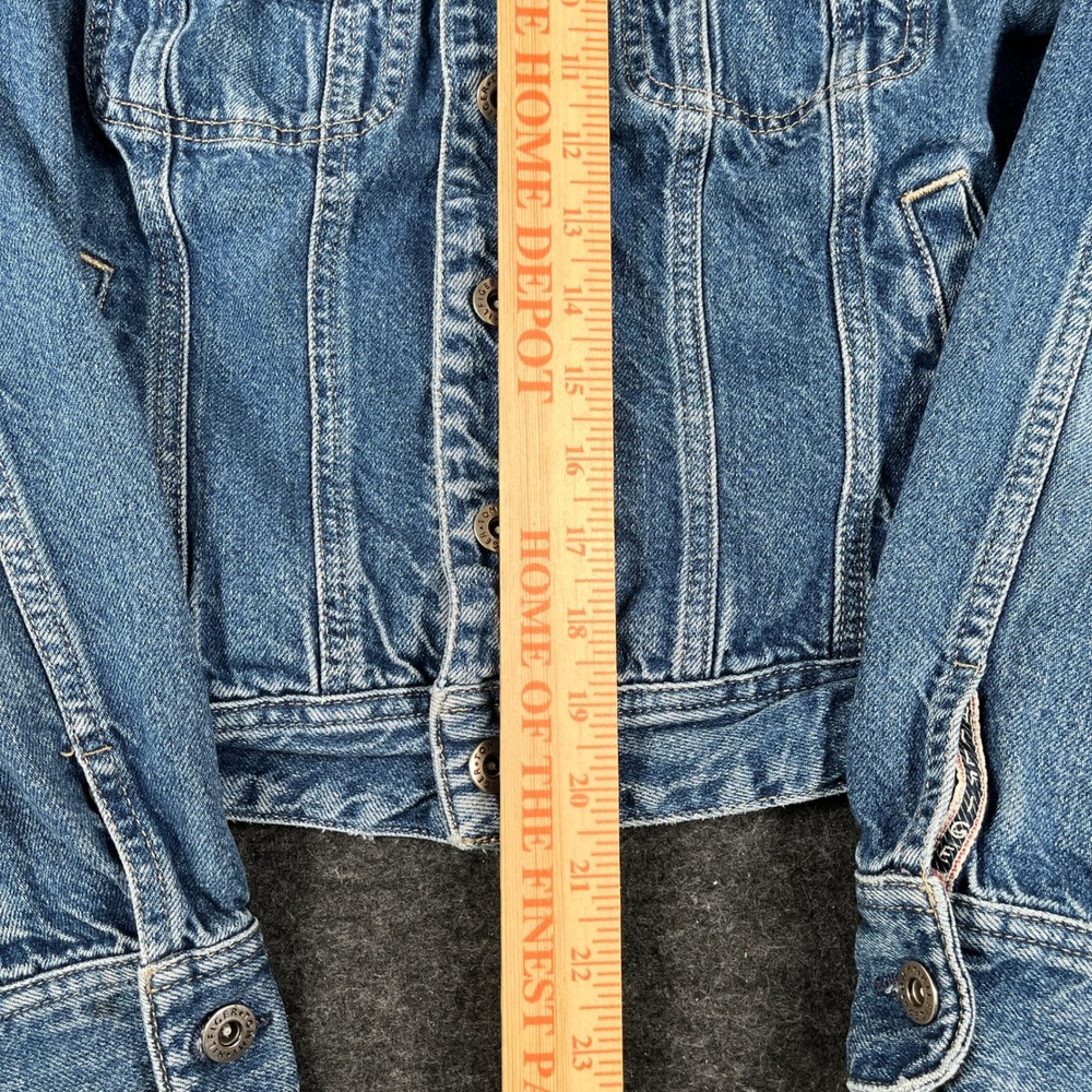 VTG Tommy Hilfiger Jeans Trucker Jacket Women Medium Blue Denim Cotton Casual - Picture 2 of 6